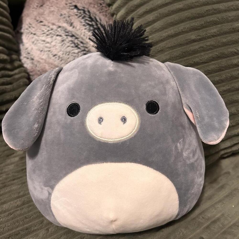 Squishmallows Jason the Donkey 8” Plush – Gray with Black Fuzzy Mane